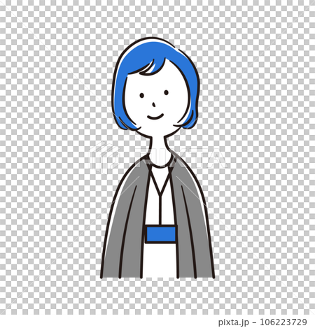 上半身のアジア人ビジネスウーマンのイラスト素材 106223729