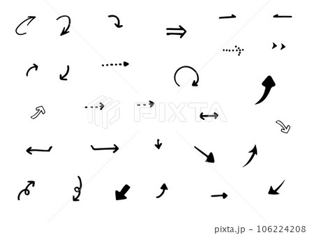 シンプルな手書き矢印のセット 106224208