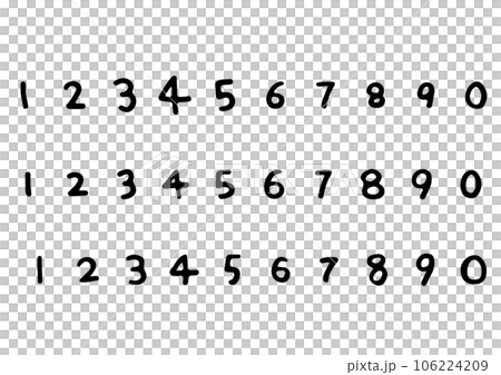 handwritten numbers set handwritten numbers set 106224209