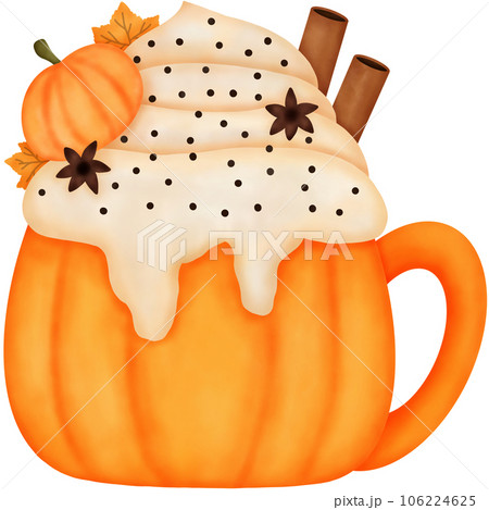 Watercolor Autumn Drinks 106224625