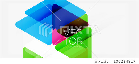 Abstract background. Color transparent triangles in mosaic style with shadow lines. Design for website headers, social media posts, digital art displays, presentations, branding elements, wallpapers 106224817