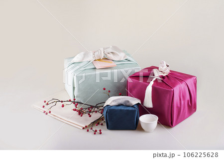 Traditional holiday gift props concept photo Traditional holiday gift props concept photo 106225628