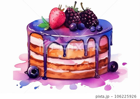 Delicious cake on white. Illustration 106225926