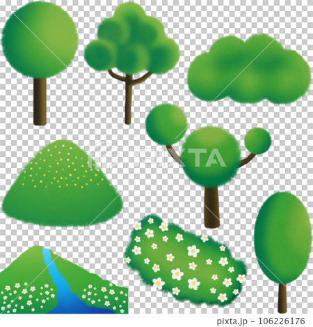 vector illustration of tree scenery backgroundのイラスト素材 [106226176] - PIXTA