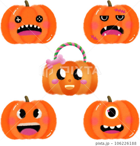 funny faces with pumpkins Halloween Day 106226188
