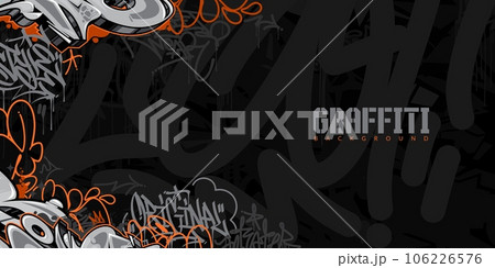 Abstract Urban Style Hiphop Graffiti Street Art Vector Illustration Background Template 106226576