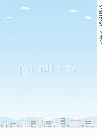 冬の街の風景のイラスト_縦_2 冬の街の風景のイラスト_縦_2 106226930