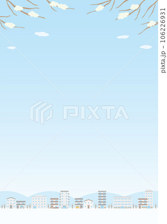 冬の街の風景のイラスト_縦_1 106226931