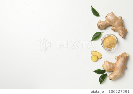 Seasoning and spices concept - ginger, homemade seasoning 106227391