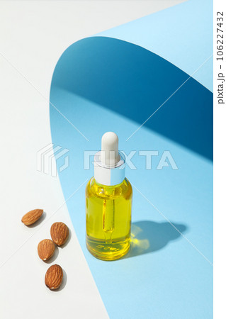 Skin care and body care concept - almonds, almond oil 106227432