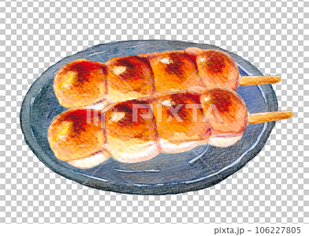 水彩イラスト 和菓子 みたらし団子 水彩イラスト 和菓子 みたらし団子 106227805