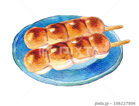 水彩イラスト　和菓子　お団子 106227806
