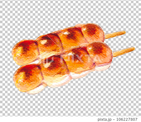 Watercolor illustration Japanese confectionery dumpling Watercolor illustration Japanese confectionery dumpling 106227807