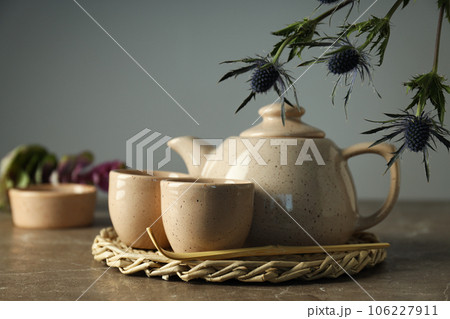Cozy and tasty hot drink concept - asian tea Cozy and tasty hot drink concept - asian tea 106227911
