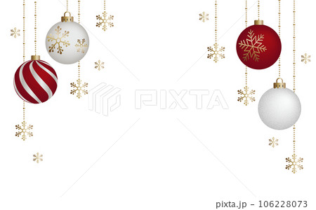 クリスマスオーナメントのイラスト素材 ベクター 12月 白バック クリスマスオーナメントのイラスト素材 ベクター 12月 白バック 106228073