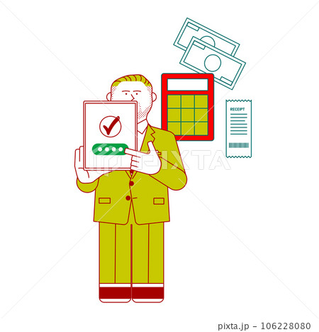 納税する男性 106228080
