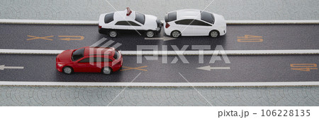 交通違反_ミニチュア道路と車 交通違反_ミニチュア道路と車 106228135