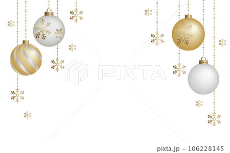クリスマスオーナメントのイラスト素材 ベクター 12月 白バック 106228145