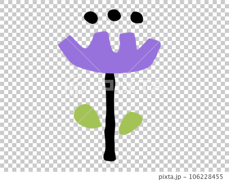 可愛的單花/手繪插畫素材 106228455