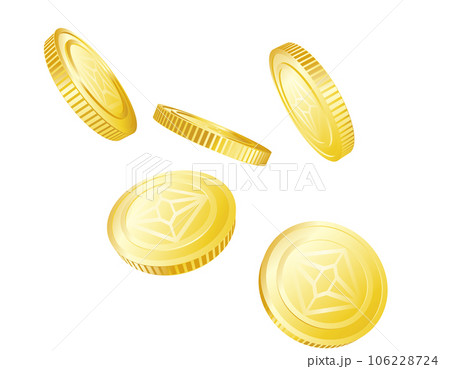 空中に舞うコインのイラスト 106228724