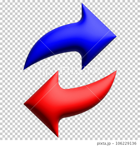 左右双方向の立体矢印 左右双方向の立体矢印 106229136