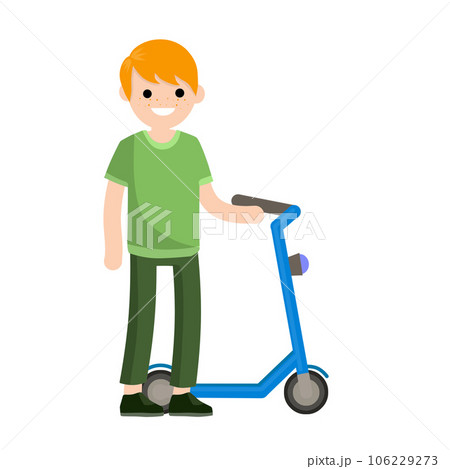 Young man with scooter. Active lifestyle. 106229273