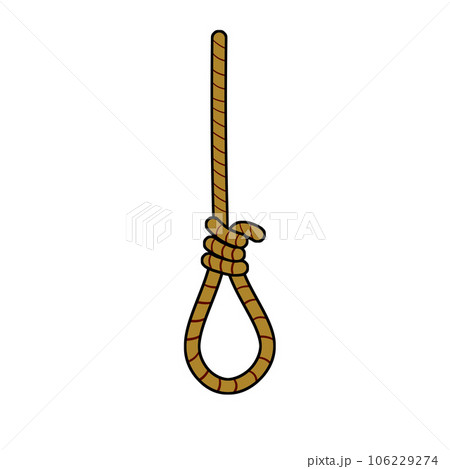 Gallows. Execution and punishment. Set of Old Brown object. Medieval justice. Rope with loop. Symbol of death and suffocation 106229274