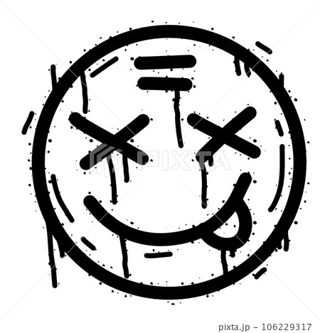 Graffiti grunge face. Cartoon aerosol fun...のイラスト素材 [106229317] - PIXTA