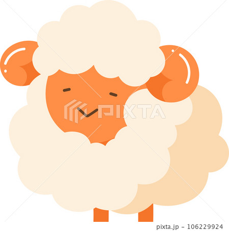 Hand Drawn sheep on the farm in flat style 106229924
