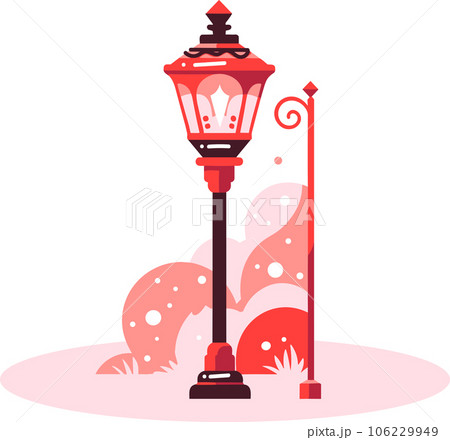Hand Drawn Christmas electricity pole in flat style Hand Drawn Christmas electricity pole in flat style 106229949