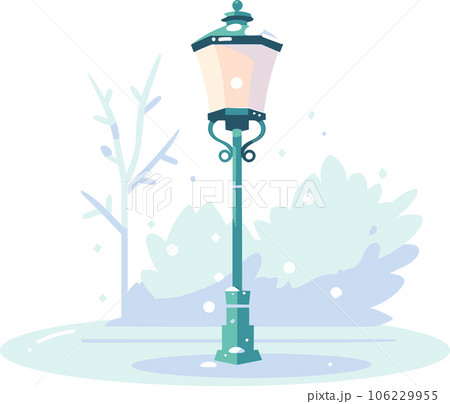 Hand Drawn Christmas electricity pole in flat style Hand Drawn Christmas electricity pole in flat style 106229955