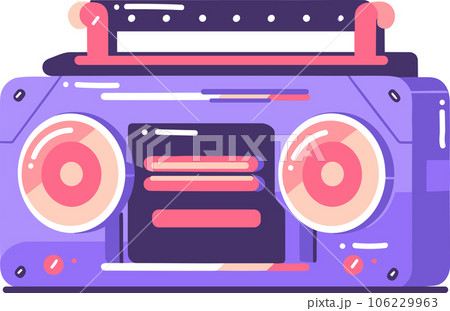 Hand Drawn vintage radio in flat style 106229963