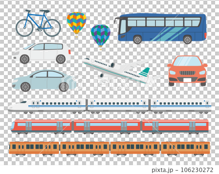 Various vehicles illustration set 106230272