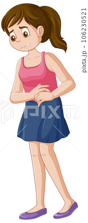 Girl Experiencing Menstrual Cramps During Puberty 106230521