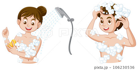 Teenage Girl Washing Her Hair Teenage Girl Washing Her Hair 106230536