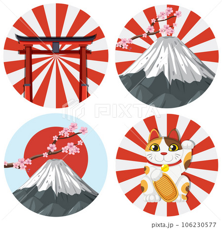 Set of Japanese sign symbol 106230577