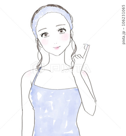 クリームを塗る女性 クリームを塗る女性 106231065