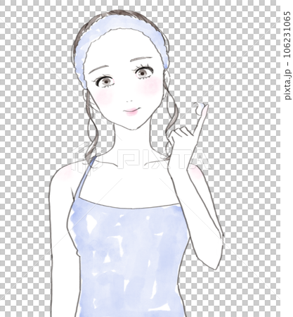 クリームを塗る女性 クリームを塗る女性 106231065