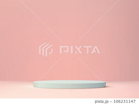 3D Blue Podium on Pink Background for Product Display 3D Blue Podium on Pink Background for Product Display 106231147