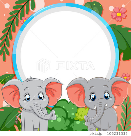 Blank Banner Template with Elephant Vector 106231333