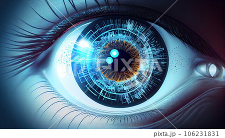 Cybernetic eye, wearable technology concept 106231831