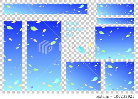 Banner set_Hanafubuki_Colorful_Blue 106232923