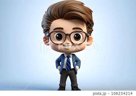 cartoon business man Generative AI 106234214
