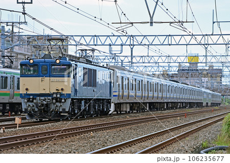 東海道本線 大船ー戸塚 JR東日本 EF64-1031(新潟)+E217系 Y-36編成(鎌倉) 東海道本線 大船ー戸塚 JR東日本 EF64-1031(新潟)+E217系 Y-36編成(鎌倉) 106235677
