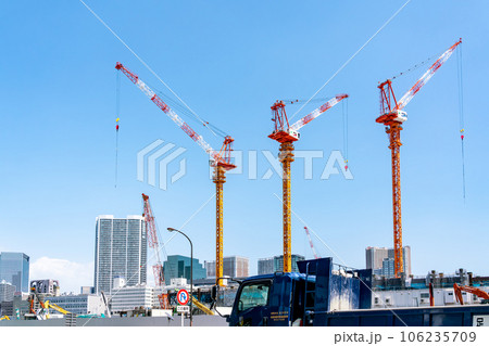 【東京都】高輪ゲートウェイ駅前の工事風景 【東京都】高輪ゲートウェイ駅前の工事風景 106235709