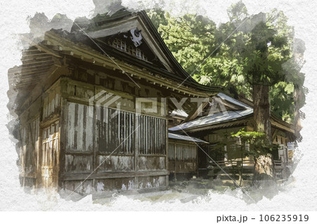 水彩画風 若桜宿 若桜神社 神饌所 鳥取県八頭郡若桜町 水彩画風 若桜宿 若桜神社 神饌所 鳥取県八頭郡若桜町 106235919