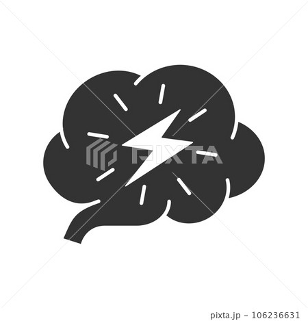 Stroke brain glyph icon on white background. Vector illustration. Stroke brain glyph icon on white background. Vector illustration. 106236631