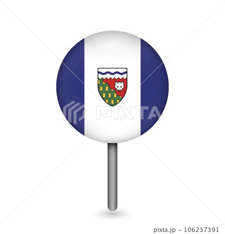 Map pointer with province Northwest Territories. Vector illustration. 106237391