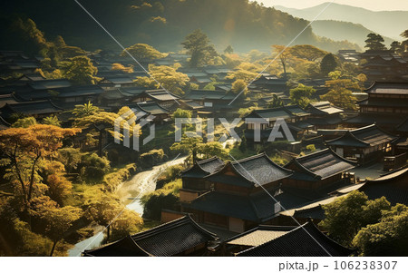 日本の田舎の家と風景 106238307