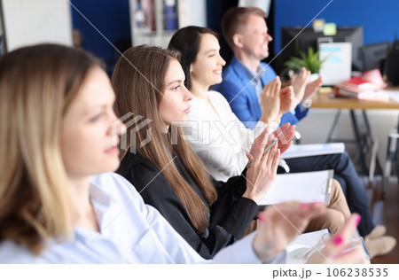 Business people applaud at business development and promotion conference Business people applaud at business development and promotion conference 106238535